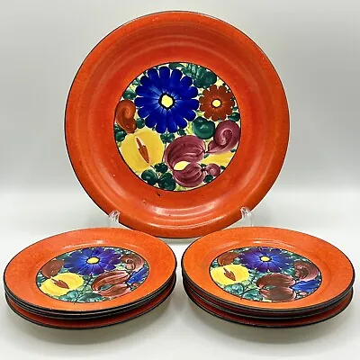 Antique J Mrazek Peasant Art Industry Set Of 6 Dessert & 1 Dinner Plates /cb • $55