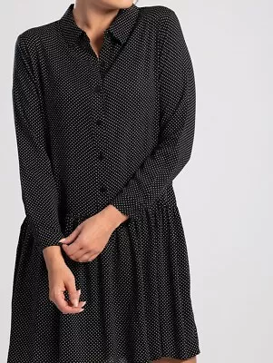 £3 • Buy Pentlebay Shirt Dress In Black Polka Dot UK16 (New With Tags)
