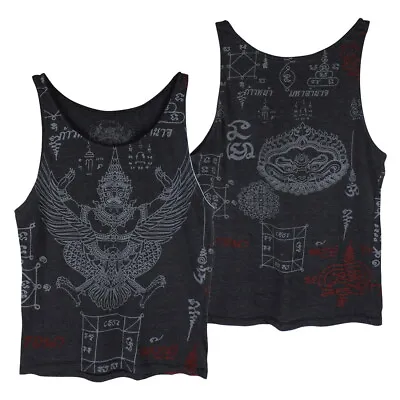 WORK Muay Thai Tank Top Men Garuda Yantra Tattoo Sak Yant Kickboxing MMA WK09 • $20.99