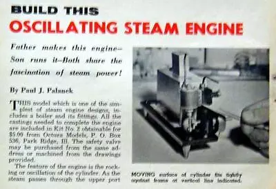 Oscillating Steam Engine & Boiler How-To Build PLANS • $11.89