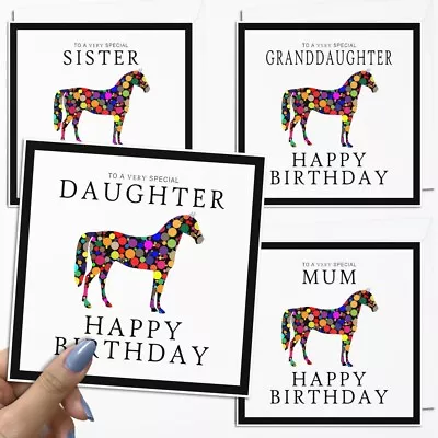 PERSONALISED Horse Themed Birthday Card For Women-Handmade Horse Lover Card-C566 • £3.99