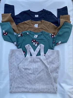 H&M Baby Boy Lot Of 3 Long Sleeve T-Shirt Top And 1 Cream Jumpsuit Sz 9-12 M All • $12.99