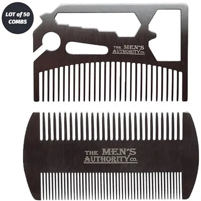 BULK 50 Comb Lot Hair Comb Beard Comb For Men Mustache Comb Multi Tool Wallet • $69.99