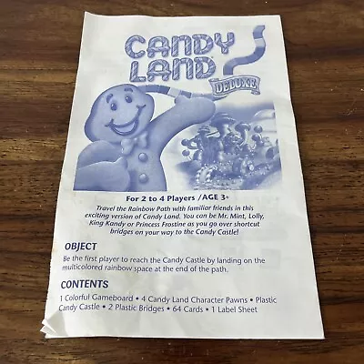 Vintage Milton Bradley 2005 Candy Land Replacement Piece Part Instructions • $4.49
