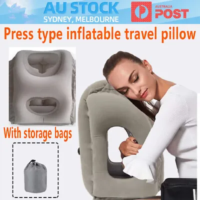 $9.99 • Buy Inflatable Air Cushion Travel Pillow For Airplane Office Neck Chin   Pillow  LJ
