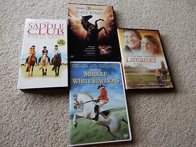 Lot Dvds And Vcr Dreamer Miracle Of The White Stallions Black Beauty Saddle Club • $28