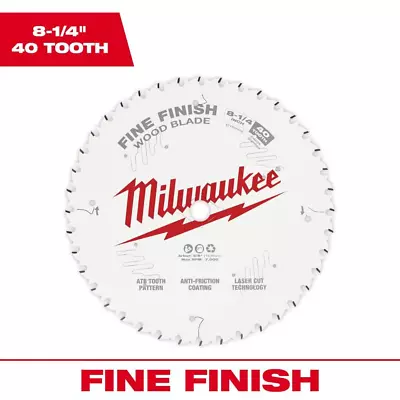 8-1/4 Inch X 40-Tooth Fine Finish Circular Saw Blade Replacement Tungsten Carbid • $38.93
