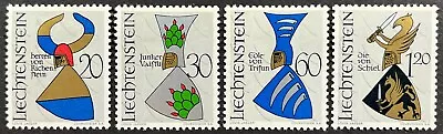 Liechtenstein Full Set „Coats Of Arms“ 1966 Series Scott 411-414  MH VF • $0.19