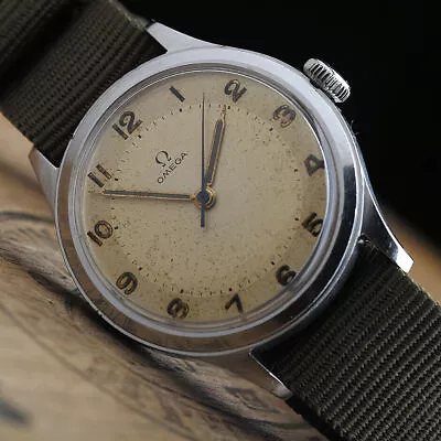 1944 Omega Civilian Military Wwii • Original Dial • Unpolished Case •... • $2406.18