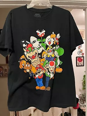 Unisex Adults Sz Large Nintendo SUPER MARIO Characters Graphic T-Shirt • $16