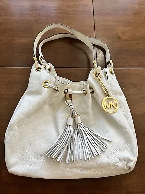 Michael Kors White Leather Purse Handbag Gold Hardware  • $20