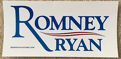 Romney Ryan 2012 White Official Campaign Bumper Sticker Mitt Paul • $1.99