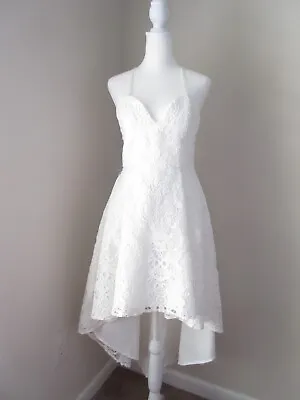 Twosisters The Label White Lace Dress Womens 4 Wedding Prom High Low EXQUISITE S • $79.95