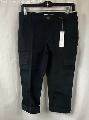 Women's Chico's (00) The Ultimate Fit Slim Cargo Crop Pants Black- NWT • $9.99