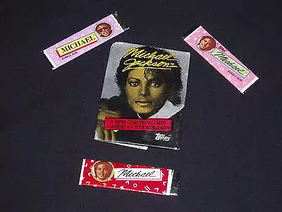 Michael Jackson 3 Sticks Of Gum & 1 Wrap From 1984 Topps Mint  • $4.75