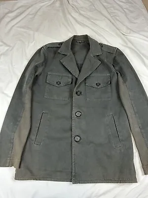 James Perse Los Angeles 100% Cotton Gray Military Field Jacket Epaulets Size 1 • $100