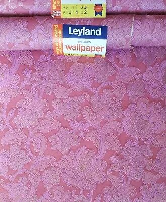 X3 70s Vintage LEYLAND Wallpaper Rolls 60s Mcm Hippie Retro Pink Floral Flowers  • £60