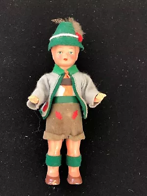 Vintage Boy Doll Wind-Up Dancer Swiss/Austrian Attire With Key Working. • $25