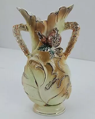 $18.95 • Buy Autumn Oak Leaf Vase #V922 Unique Design And Colors Made In Japan Souvenir Texas