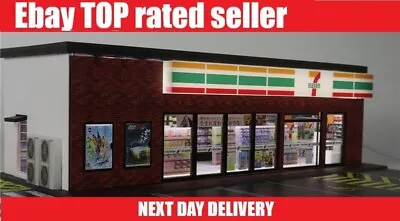 1:64 7-11 (7-Eleven) W/Parking Lot Diorama Display With LEDs -- G-Fans • $65.49