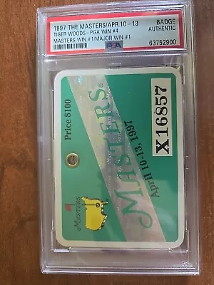 1997 Masters Badge PSA Authentic Tiger Woods 1st Major Win. HISTORIC • $600