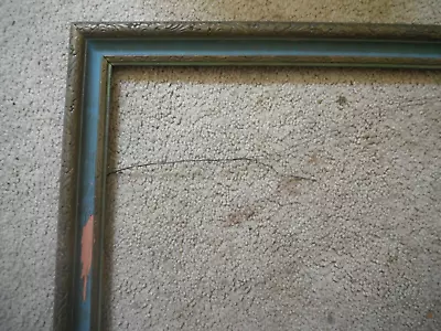 Vintage Distressed Rustic Painted Wood Picture Art Frame Fits 15 1/2  X 20  • $19