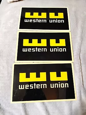 Lot Of 3 Vintage Plastic Western Union Signs 10x6 Inches • $12.99