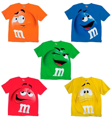 $21.95 • Buy Adult & Youth Kids M&M's M&M Face Chocolate Candy Costume T-Shirt Tee M M Shirt