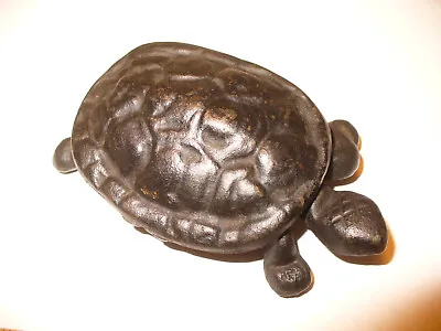 Vintage Cast Iron Art Turtle Trinket JM 260 Tortoise Shaped Box 4  Long • $24.99