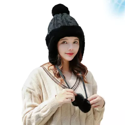 Women Winter Hat Simple Knitted Hats Adult Caps Girls Cable Knit • £13.35