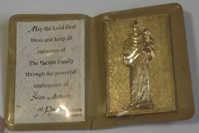 Vtg Pocket Prayer Folder Shrine Medal Patron Of Lost Items St Saint Anthony • $10
