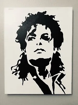 Hand Painted Art Canvas 16”X20” MICHAEL JACKSON Acrylic  Painting Black & White • $49.99