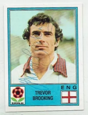 TREVOR BROOKING Signed 1980 Panini Europa 80 Sticker #123 ENGLAND WEST HAM • £4.99