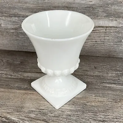 Antique Vintage White Milk Glass Vase Planter Urn Greek Key Meander Deco Greco • $25