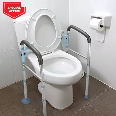 Stand Alone Toilet Safety Rail Heavy Duty Medical Toilet Safety Frame OasisSpace • $25.49