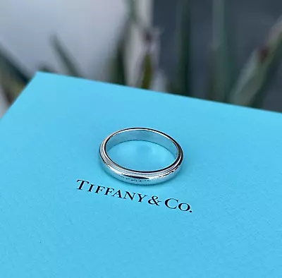 Tiffany & Co Tiffany Together Double Milgrain 4mm Platinum 950 Wedding Band 10.5 • $995