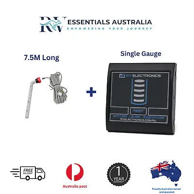 Caravan Water Tank Level Indicator Single Gauge & Sender  7.5m RV Electronics JB • $119.49