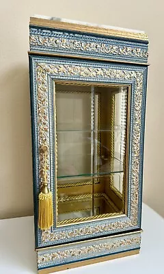 Horchow Vitrine Display Table Top Curio Cabinet Mirror Glass Case Italian Wood • $314.88