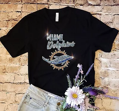 Miami Dolphins UNISEX New Crewneck Or VNeck Tshirt Sweatshirt Or Hoodie Sm-3X • $30.99