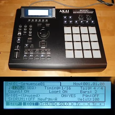 Akai MPC 2000XL Custom Black W/White LEDs & Clear PADs 1GB SCSI SD Drive Max RAM • $1999.99