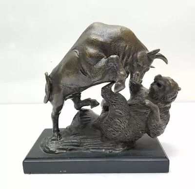 Wall Street Art - Super Bull And Bear Market Bronze Sculpture Mid Century Gift • $299