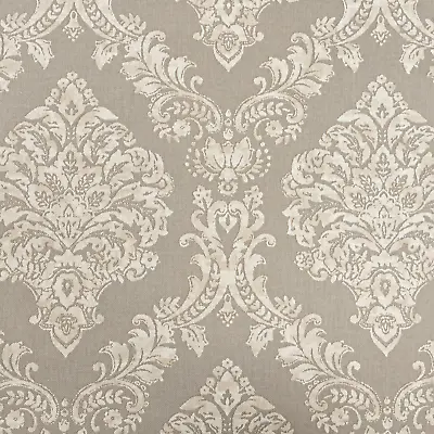 £10.99 • Buy RASCH Fabric Effect Wallpaper Damask Opulent Brown Beige Paste The Wall Textured