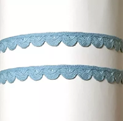 Vintage Blue Braid Trim 10 Yards X 1/2  Scalloped T107AV Buy 3 Trims Get 1-FREE • $10.95