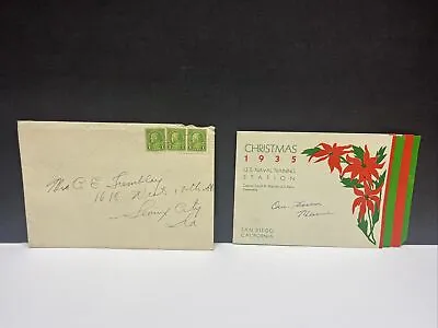 1935 Christmas Us Naval Training Station Holiday Menu Usn Navy Ww2 San Diego Ca • $29.95