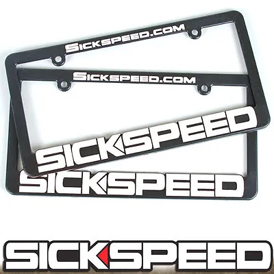 2pc Black Logo Emblem License Plate Cover Holder Decorative Plastic Frame Tag P3 • $11.88