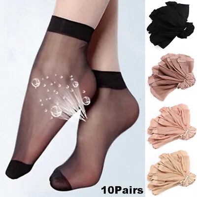 $5.50 • Buy 10/20 Pairs Women's Ankle Socks Ultra-thin Elastic Sheer Silky Short Stockings
