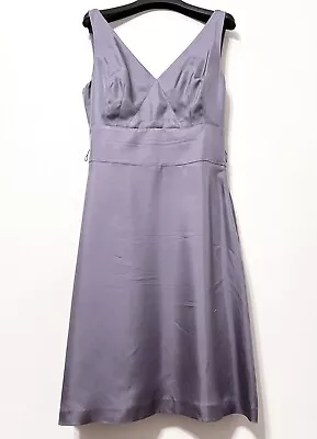 VTG Banana Republic Lilac Deep V-Neck Lined Silk Sleeveless Midi Dress Size 0 • $39