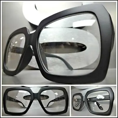 Oversized Exaggerated Retro Style Clear Lens EYE GLASSES Huge Big XL Black Frame • $14.99