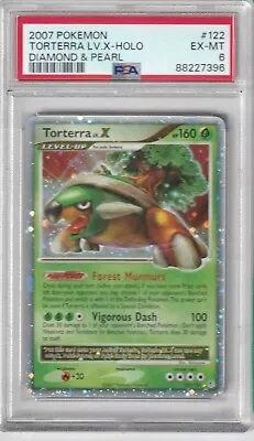 Pokémon TCG:  TORTERRA LV.X  Holo 2007 Diamond & Pearl #122 - PSA 6 EX MT • $32