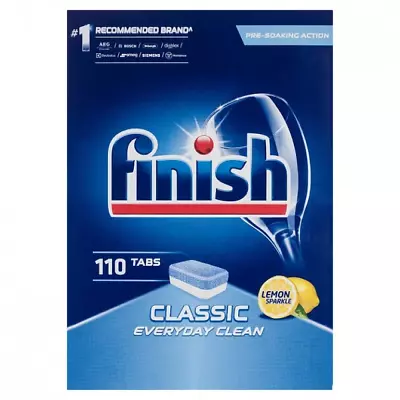 110 Tabs Finish Classic Dishwasher Everyday Cleaning Lemon Sparkle Less Water • $33.57